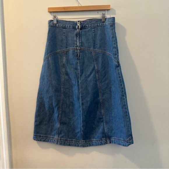 Old Navy Western Equestrian High-Rise Drapey Denim Midi Skirt Size 4 - Picture 4 of 14